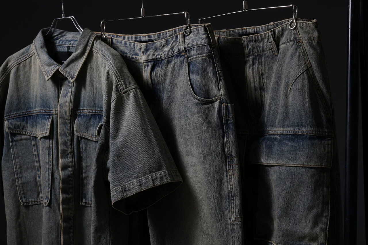 entire studios HEAVY DENIM SHORTS (SURFACE WAVE) - Image 38