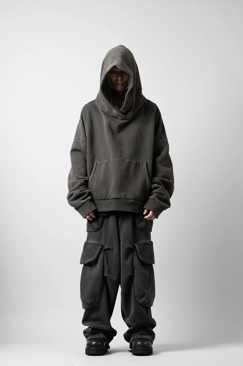 entire studios HEAVY HOOD SWEAT PULLOVER (WASHED BLACK) - Image 17