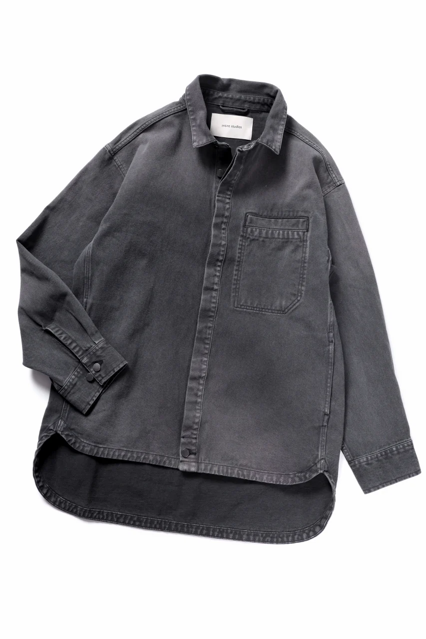 entire studios HERCULEAN DENIM SHIRT JACKET (STONE LIGHT) - Image 3