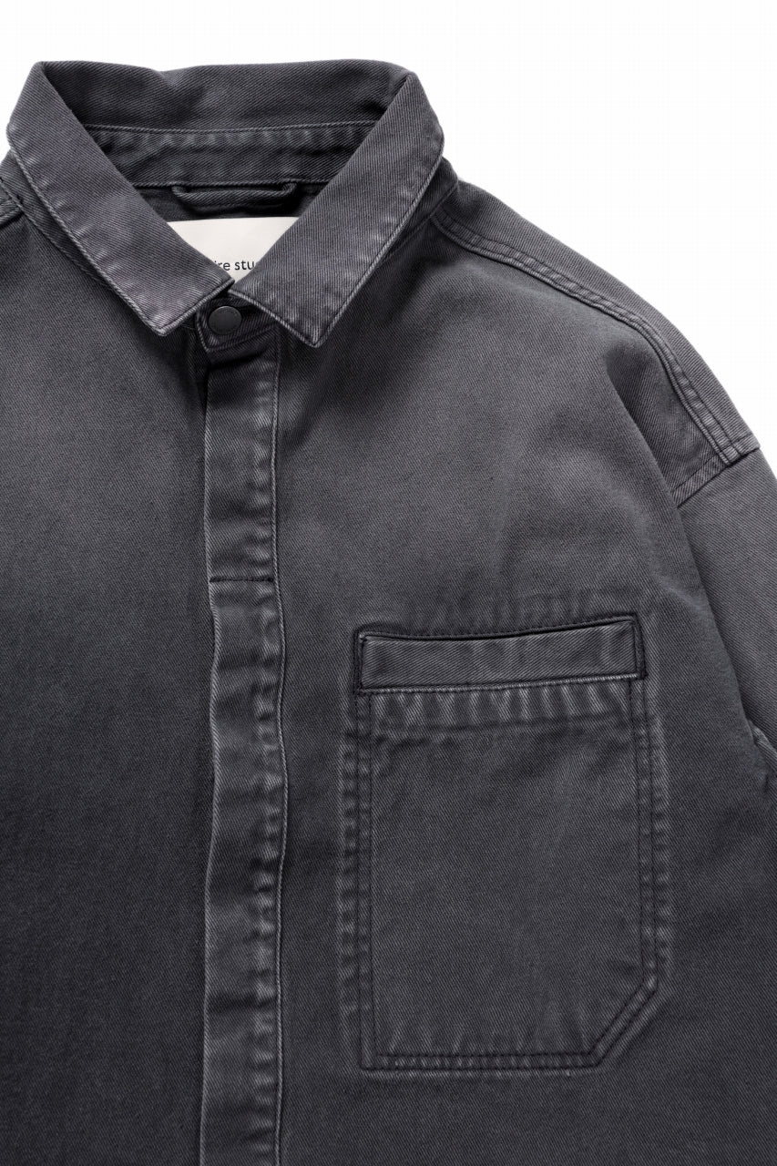 entire studios HERCULEAN DENIM SHIRT JACKET (STONE LIGHT) - Image 5