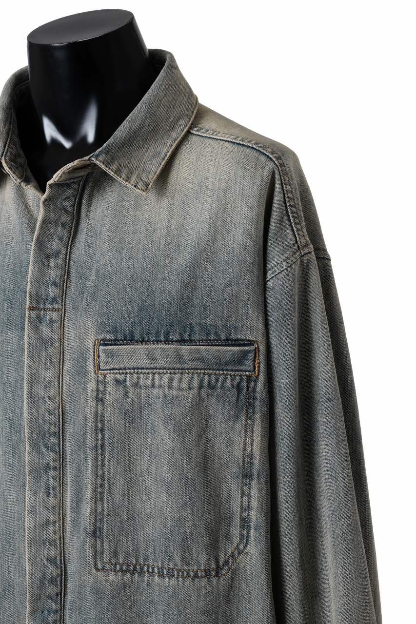 entire studios HERCULEAN DENIM SHIRT JACKET (SURFACE WAVE) - Image 13