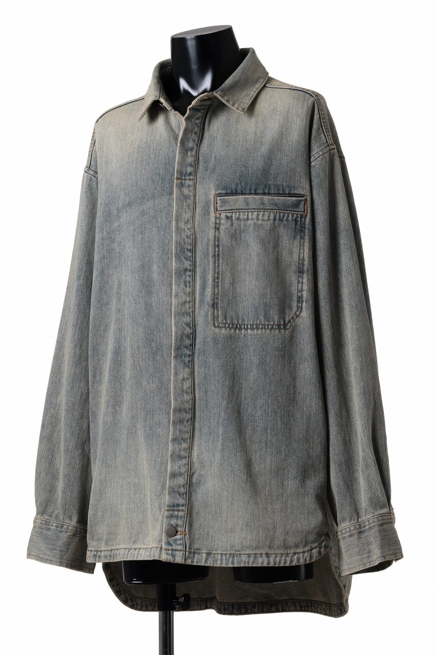 entire studios HERCULEAN DENIM SHIRT JACKET (SURFACE WAVE) - Image 4