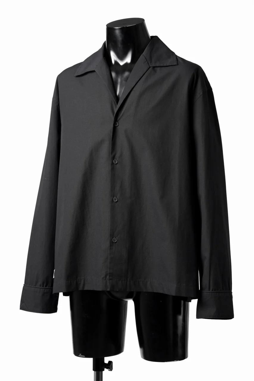 entire studios LS OPEN COLLAR SHIRT (BLACK) - Image 3