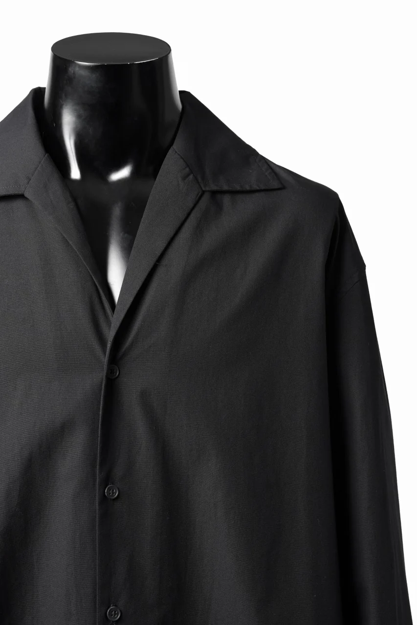 entire studios LS OPEN COLLAR SHIRT (BLACK) - Image 7
