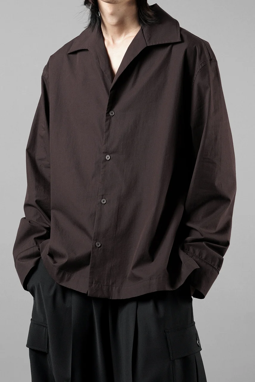 entire studios LS OPEN COLLAR SHIRT (BRUNETTE) - Image 3