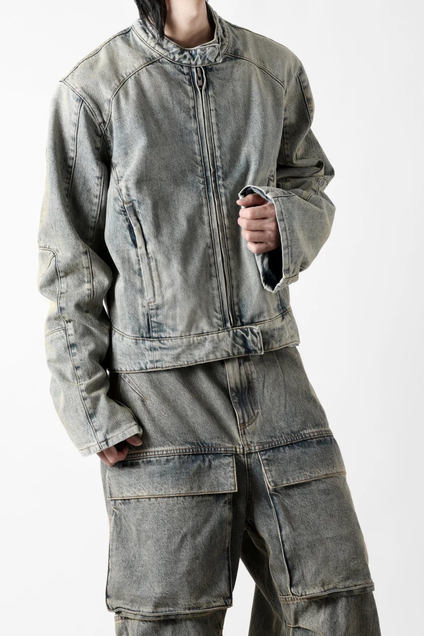 entire studios MOTO DENIM JACKET (SURFACE WAVE) - Image 8