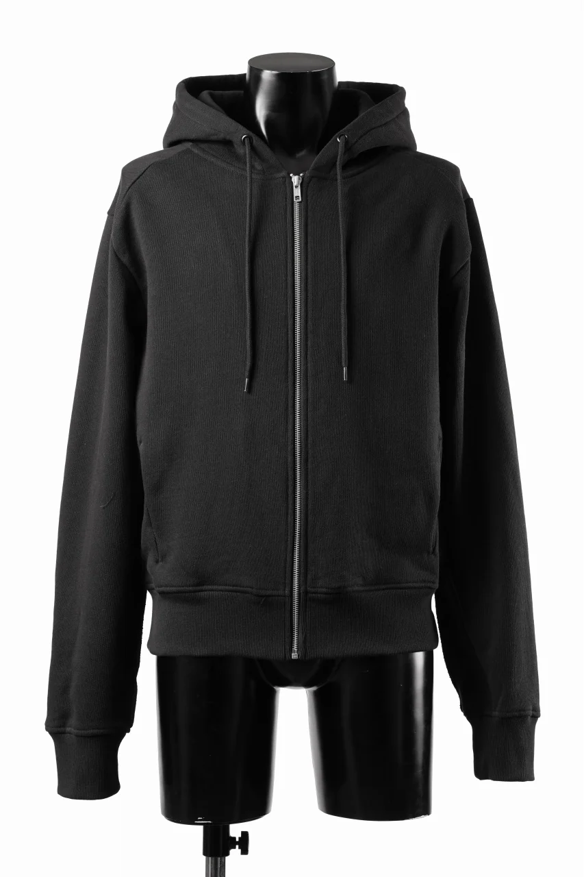entire studios SLIM ZIP UP SWEAT PARKA (BLACK)