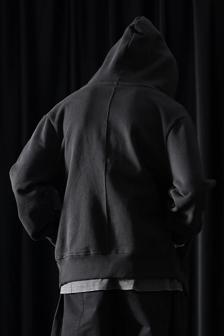 entire studios SLIM ZIP UP SWEAT PARKA (BLACK) - Image 10