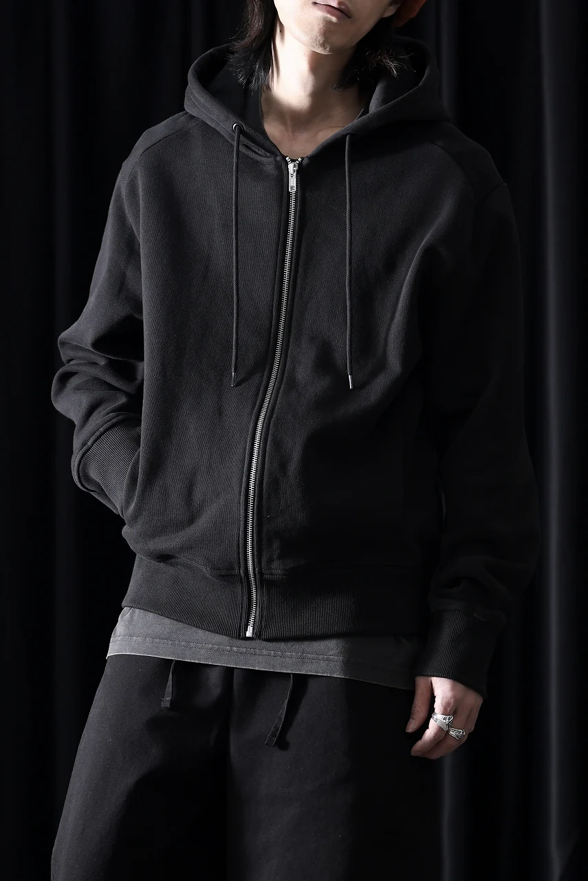entire studios SLIM ZIP UP SWEAT PARKA (BLACK) - Image 9
