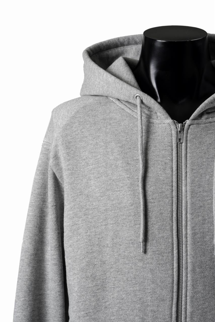 entire studios SLIM ZIP UP SWEAT PARKA (GREY MARLE) - Image 4
