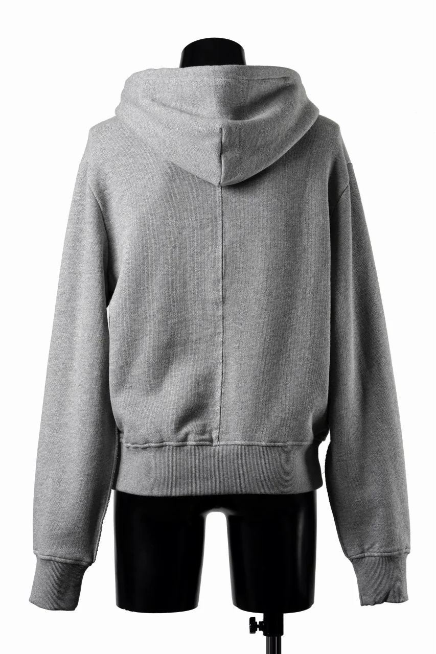 entire studios SLIM ZIP UP SWEAT PARKA (GREY MARLE) - Image 7