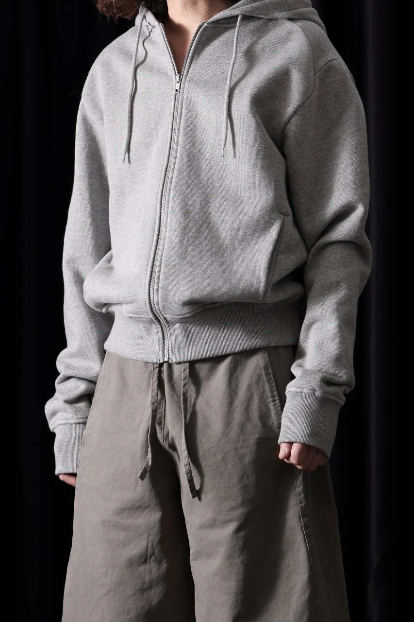 entire studios SLIM ZIP UP SWEAT PARKA (GREY MARLE) - Image 8
