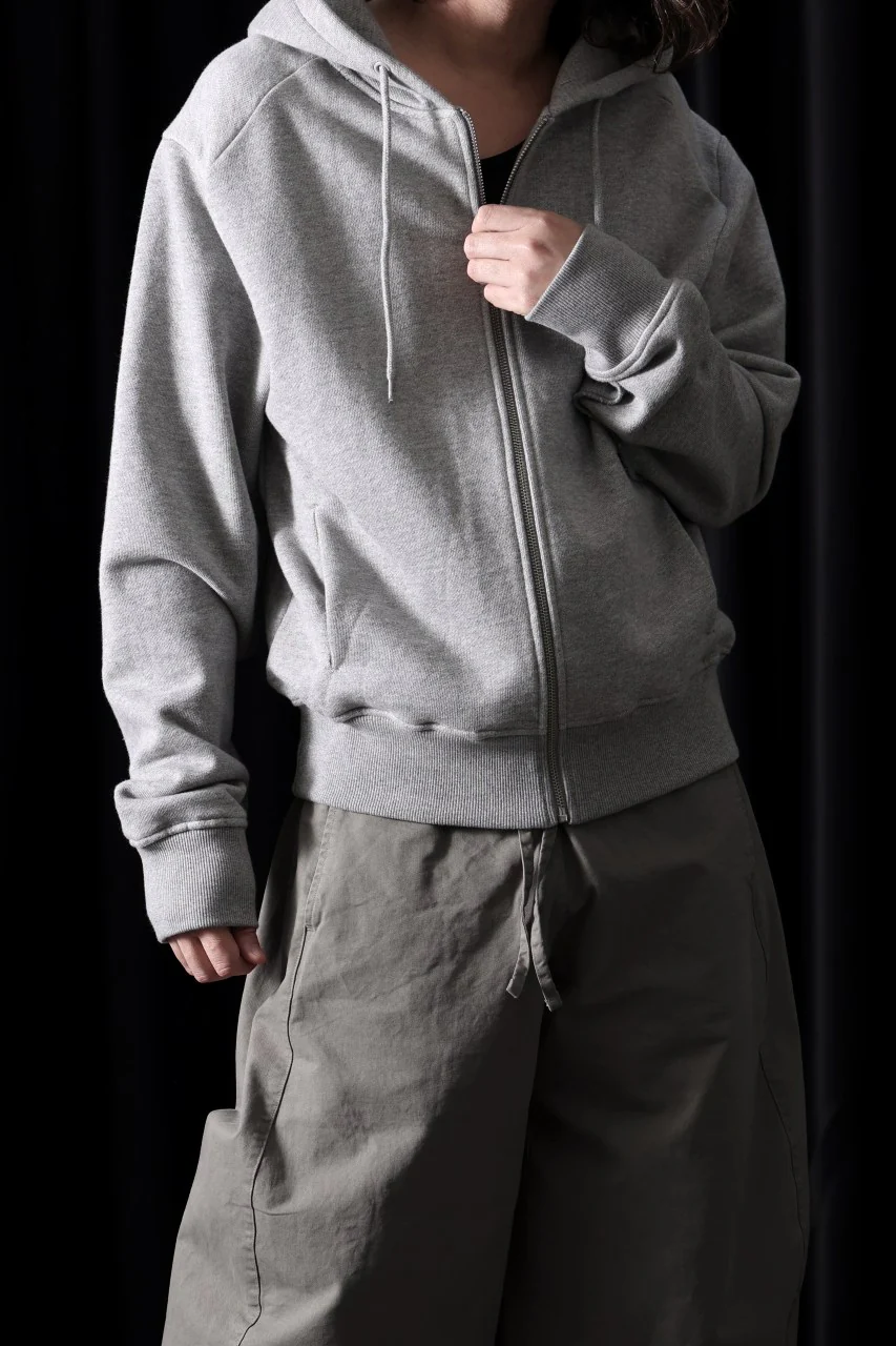 entire studios SLIM ZIP UP SWEAT PARKA (GREY MARLE) - Image 9