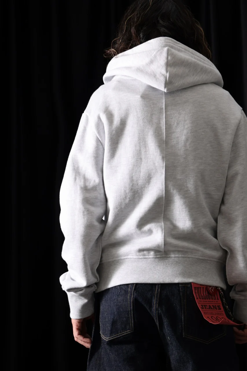 entire studios SLIM ZIP UP SWEAT PARKA (HEATHER GREY) - Image 10