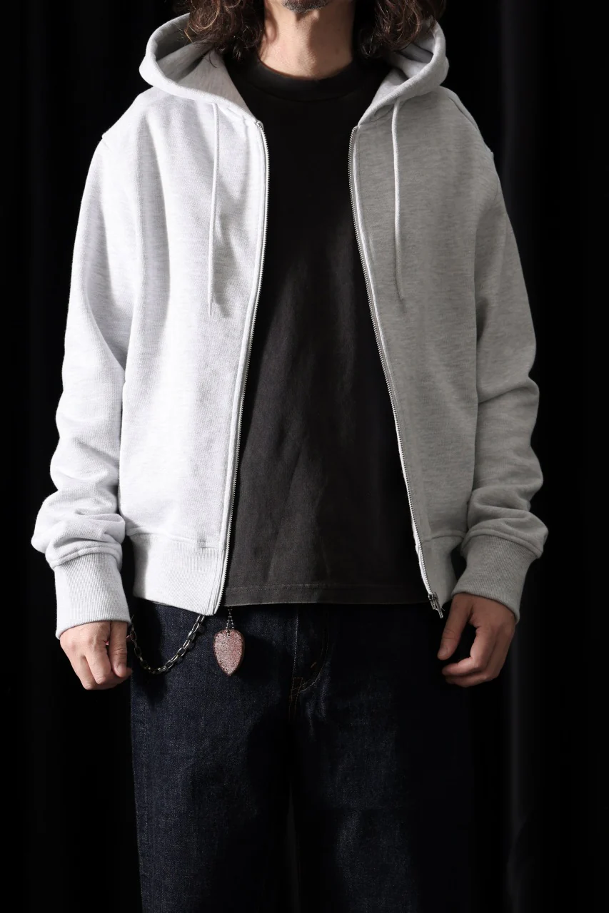 entire studios SLIM ZIP UP SWEAT PARKA (HEATHER GREY) - Image 11