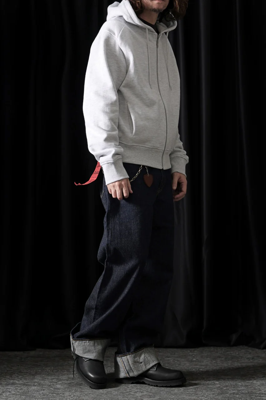entire studios SLIM ZIP UP SWEAT PARKA (HEATHER GREY) - Image 12