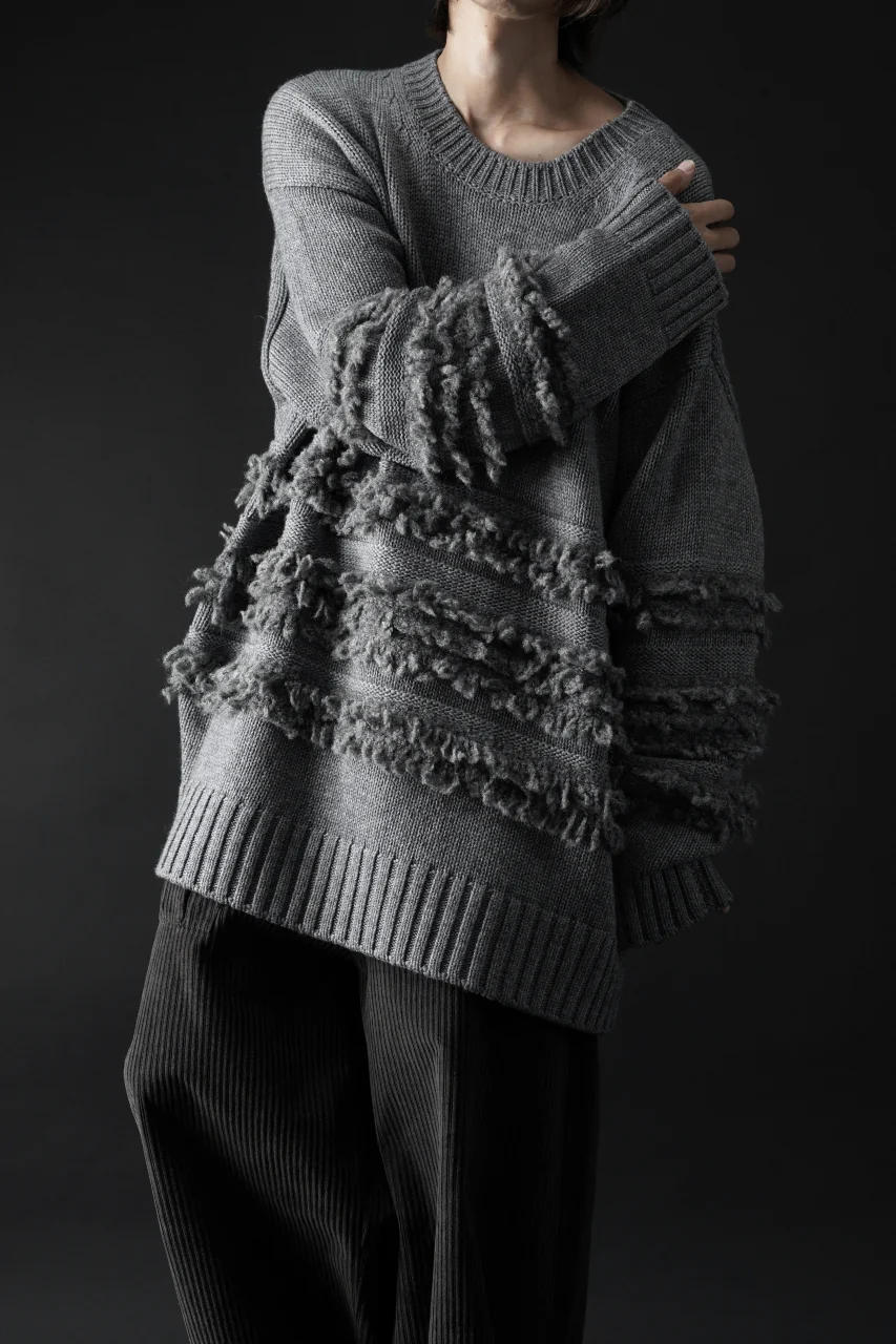 F/CE. DUAL TEXTURE SHIFTED LINES KNIT (CHARCOAL) - Image 10