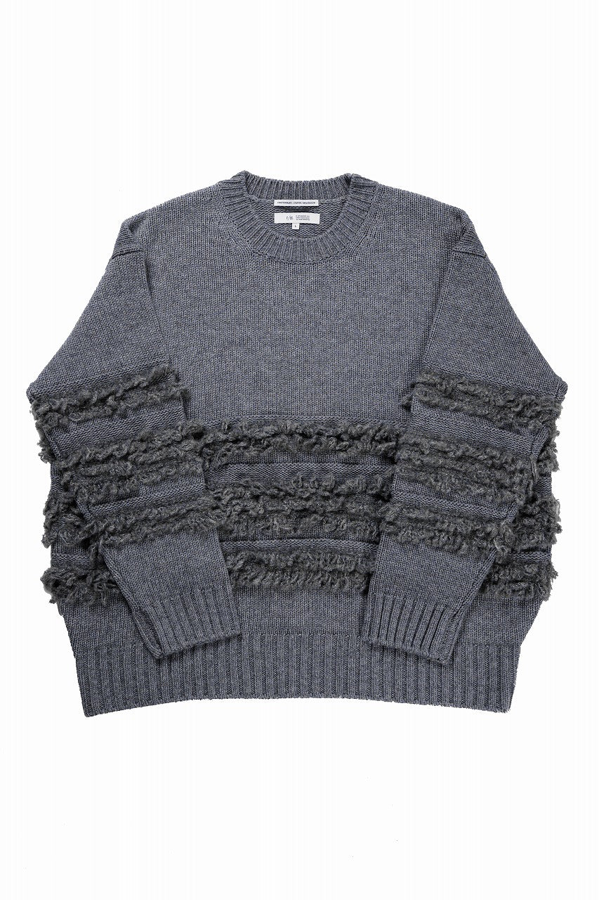 F/CE. DUAL TEXTURE SHIFTED LINES KNIT (CHARCOAL) - Image 3