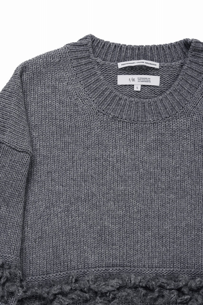 F/CE. DUAL TEXTURE SHIFTED LINES KNIT (CHARCOAL) - Image 5