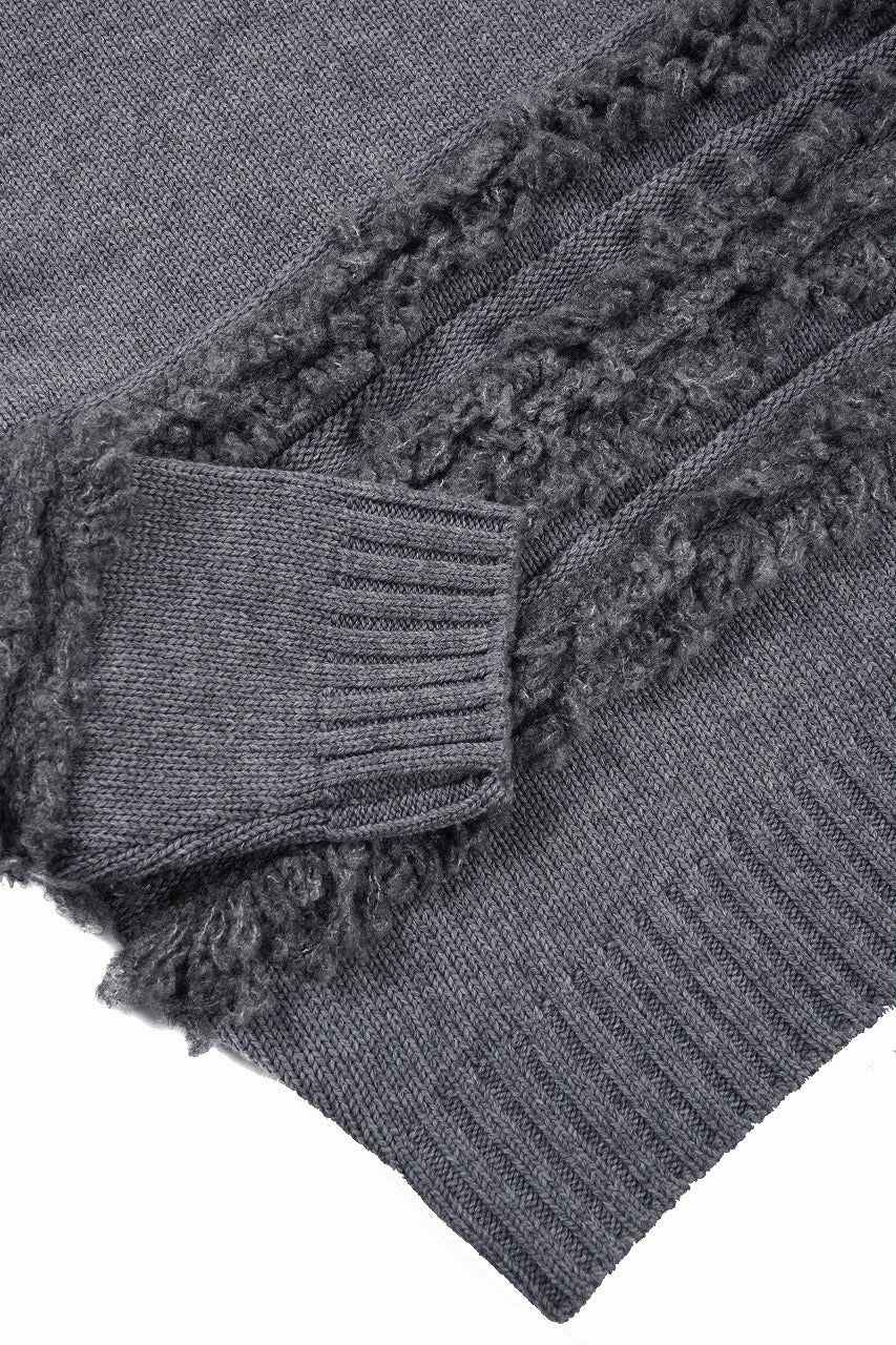 F/CE. DUAL TEXTURE SHIFTED LINES KNIT (CHARCOAL) - Image 6