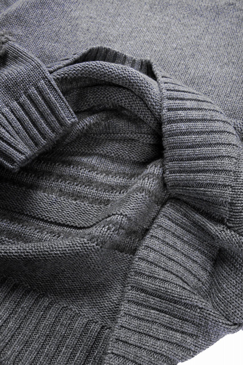 F/CE. DUAL TEXTURE SHIFTED LINES KNIT (CHARCOAL) - Image 7