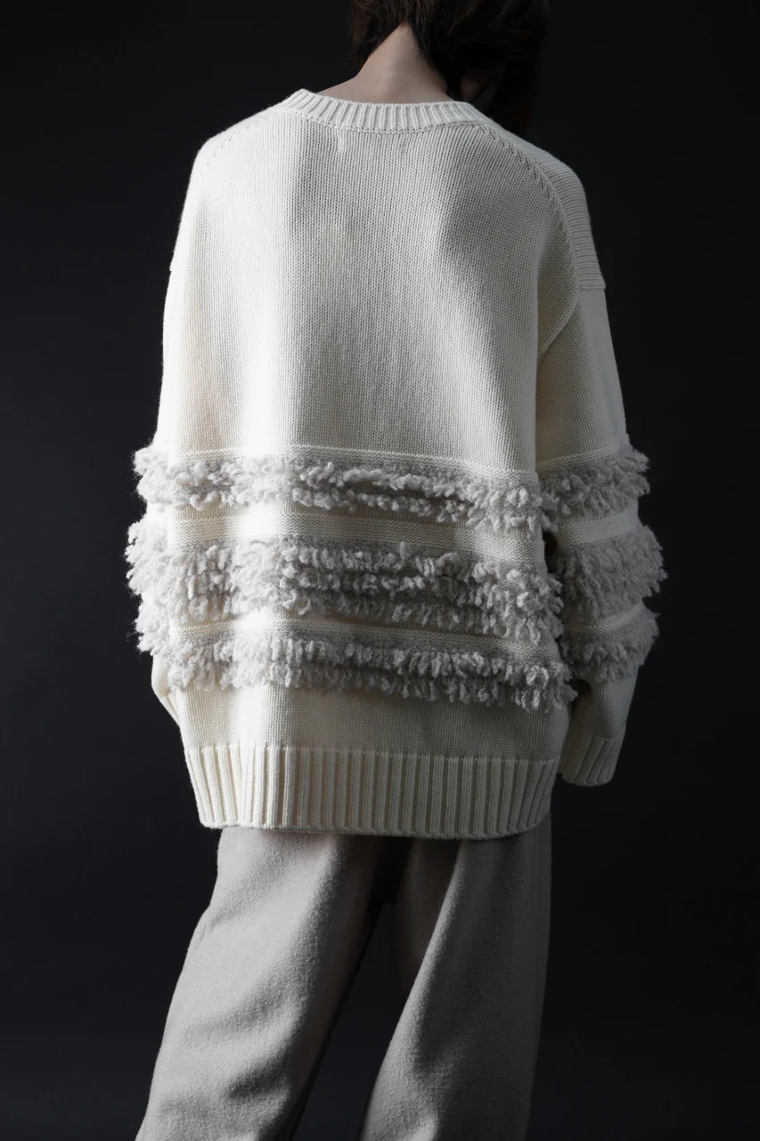 F/CE. DUAL TEXTURE SHIFTED LINES KNIT (IVORY) - Image 10