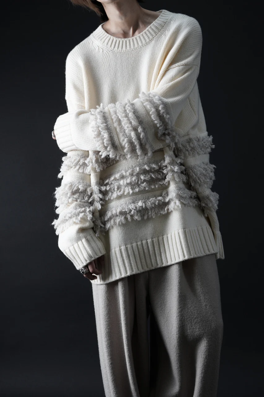 F/CE. DUAL TEXTURE SHIFTED LINES KNIT (IVORY) - Image 11