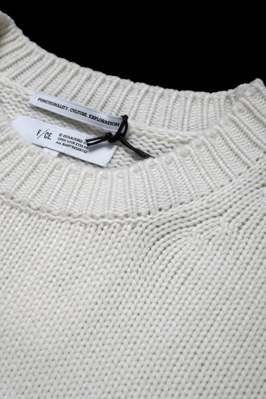F/CE. DUAL TEXTURE SHIFTED LINES KNIT (IVORY) - Image 5