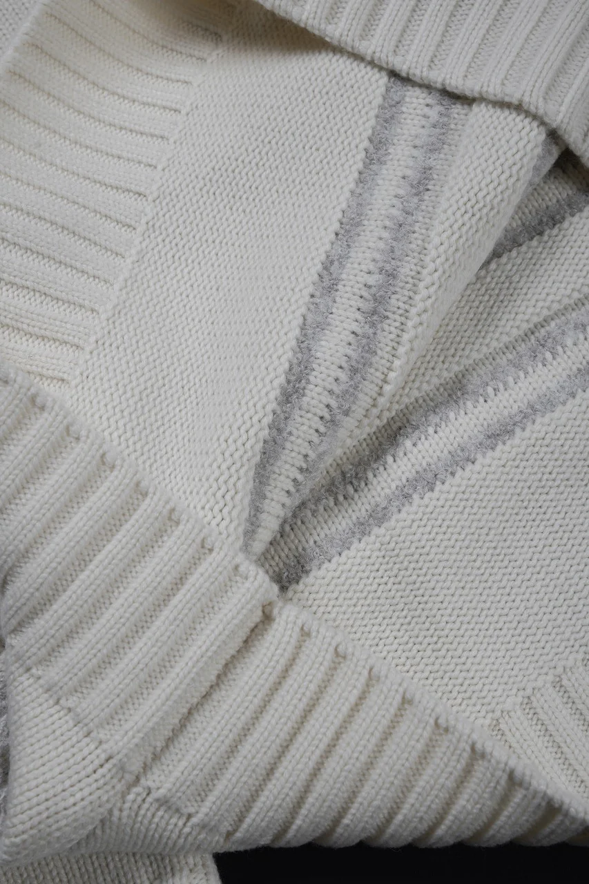 F/CE. DUAL TEXTURE SHIFTED LINES KNIT (IVORY) - Image 7