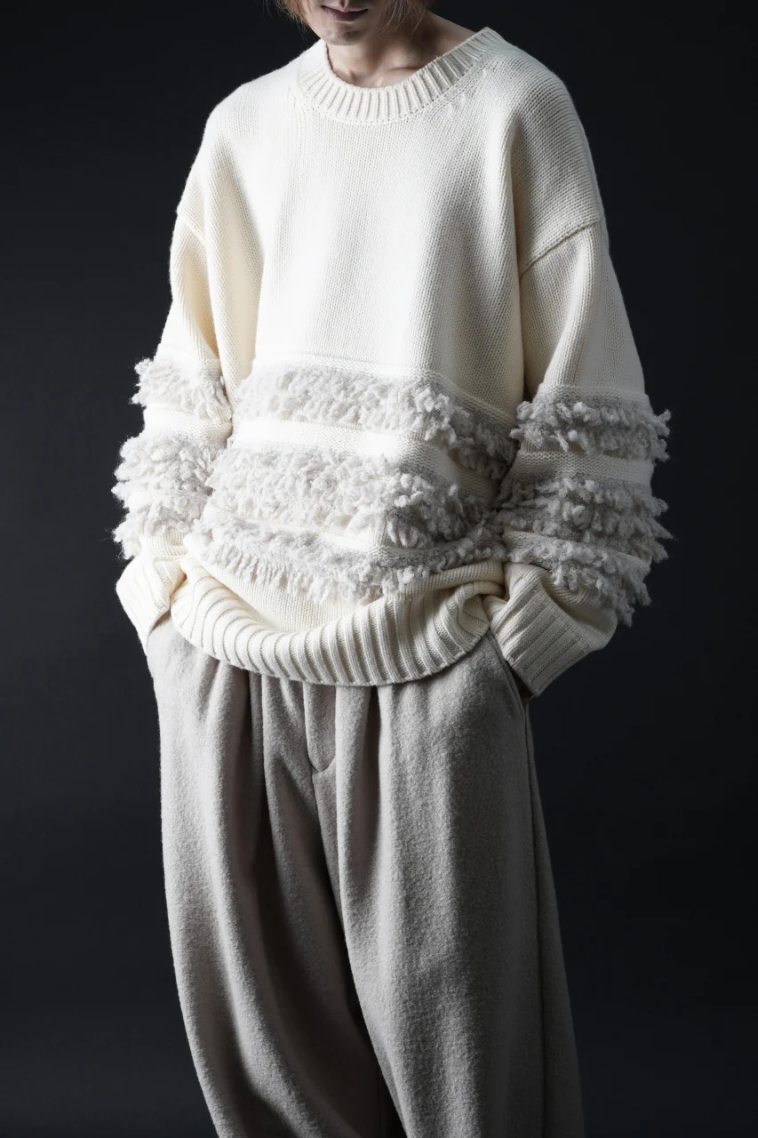 F/CE. DUAL TEXTURE SHIFTED LINES KNIT (IVORY) - Image 8