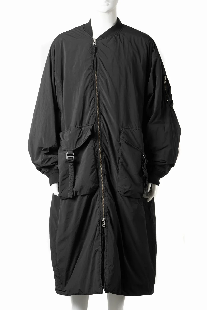 F/CE. GARMENT DYE DOWN MA-1 LONG COAT (BLACK)