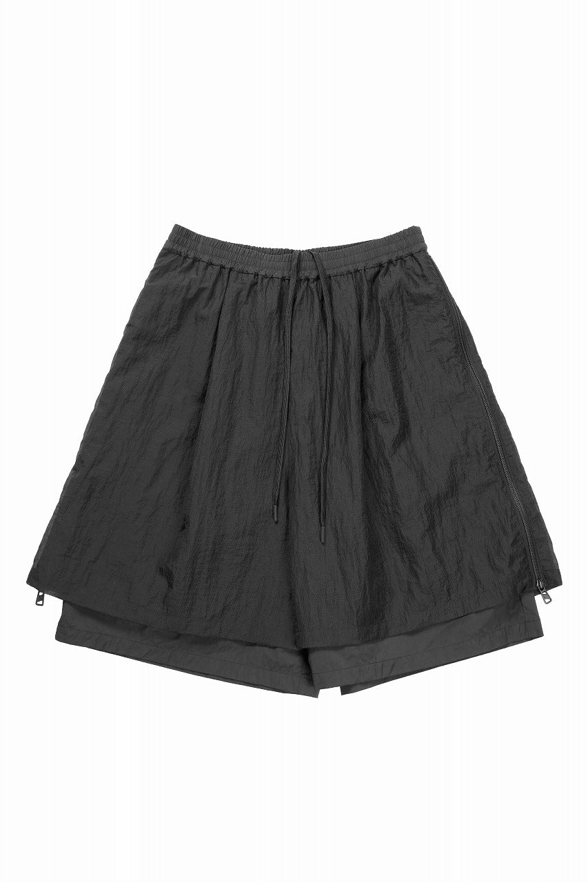 F/CE. MESH LAYERED WIDE SHORT PANTS (BLACK)
