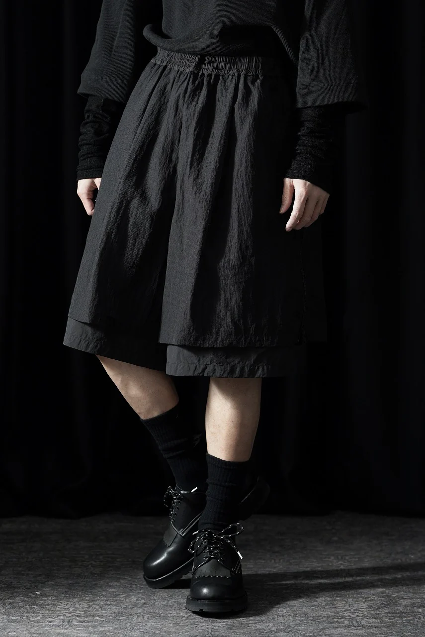 F/CE. MESH LAYERED WIDE SHORT PANTS (BLACK) - Image 10