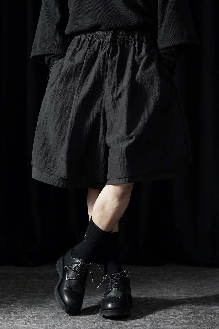 F/CE. MESH LAYERED WIDE SHORT PANTS (BLACK) - Image 12