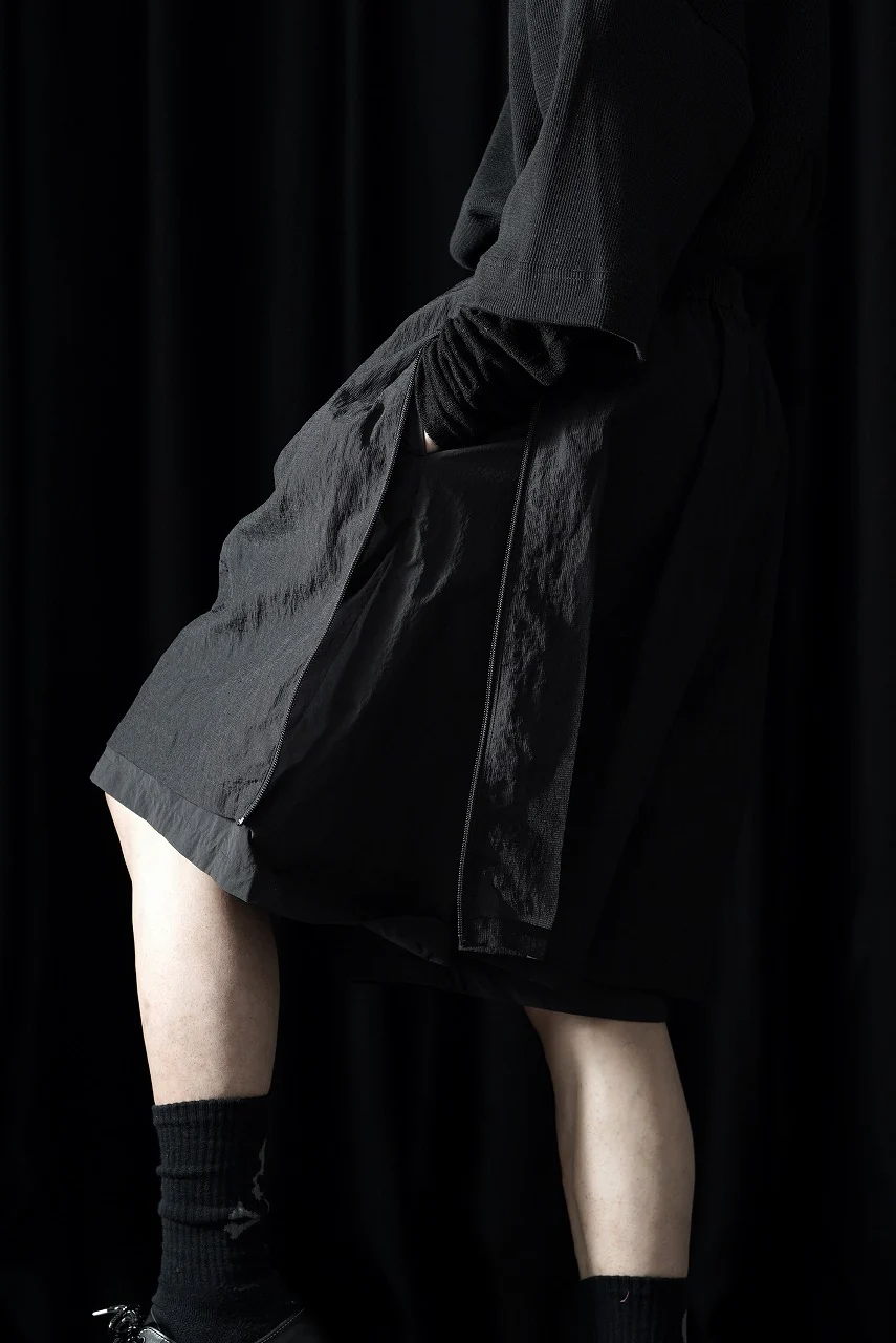 F/CE. MESH LAYERED WIDE SHORT PANTS (BLACK) - Image 3