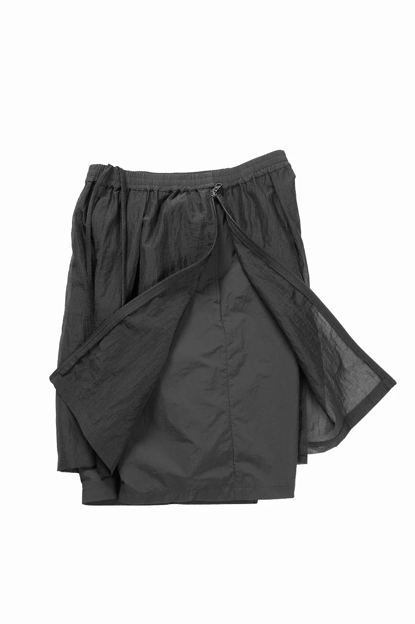 F/CE. MESH LAYERED WIDE SHORT PANTS (BLACK) - Image 4