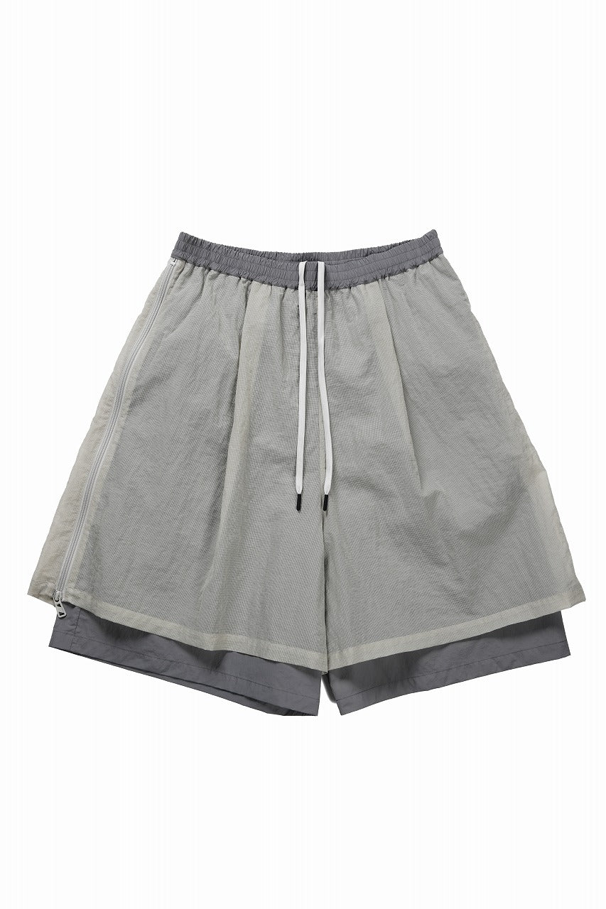 F/CE. MESH LAYERED WIDE SHORT PANTS (Gray)