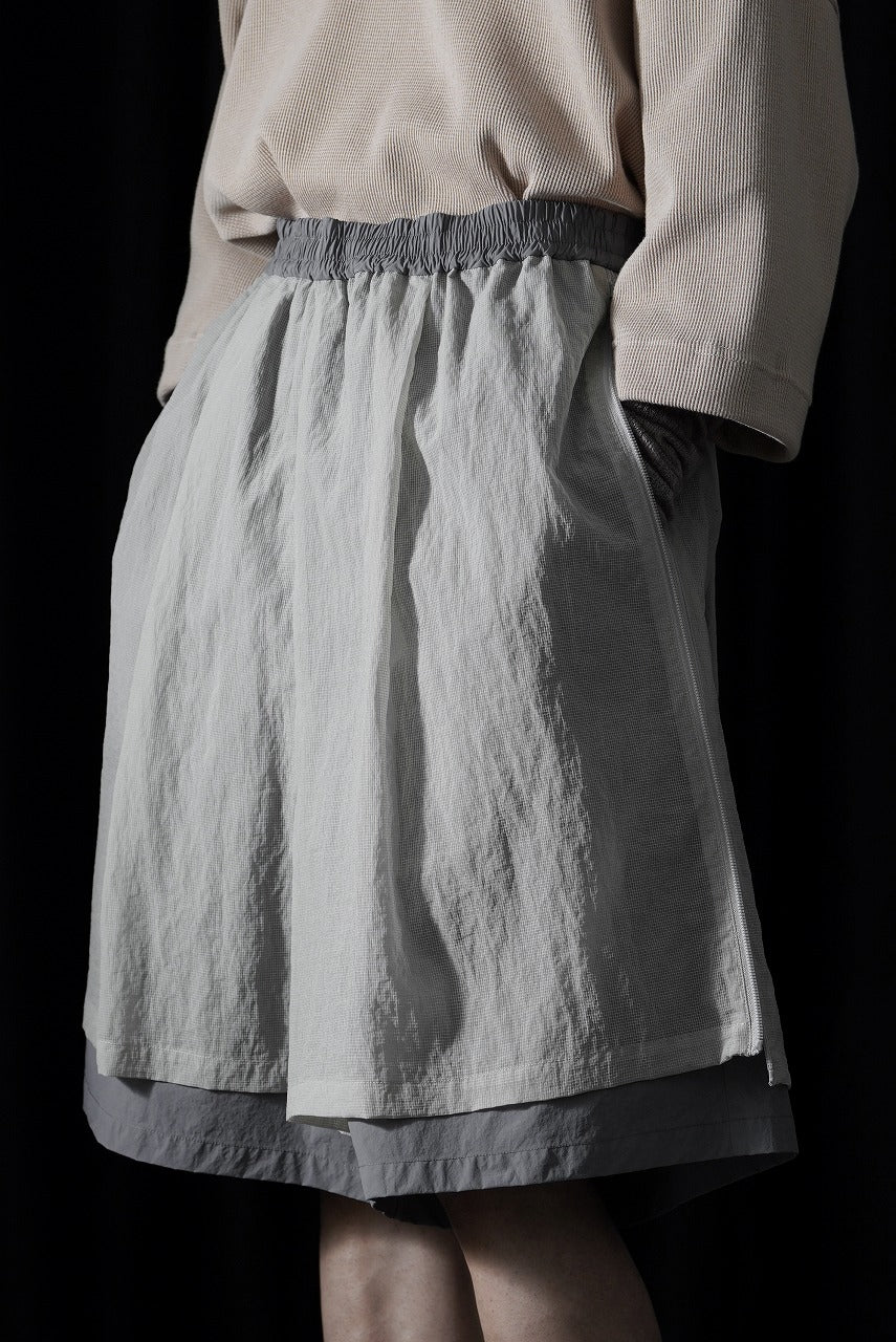 F/CE. MESH LAYERED WIDE SHORT PANTS (Gray) - Image 10