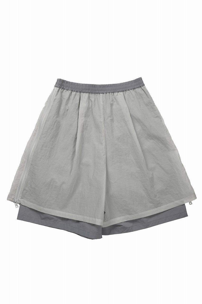 F/CE. MESH LAYERED WIDE SHORT PANTS (Gray) - Image 5
