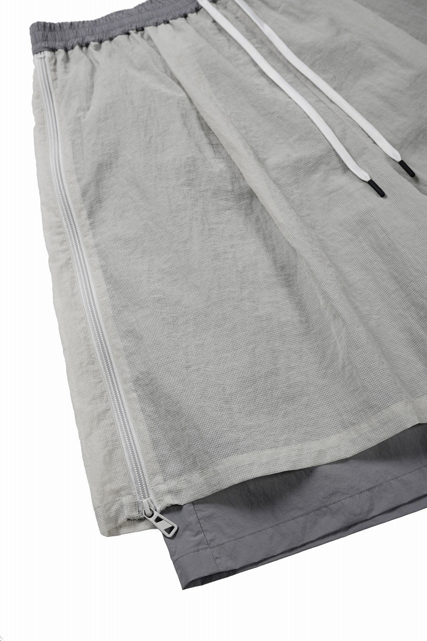 F/CE. MESH LAYERED WIDE SHORT PANTS (Gray) - Image 6
