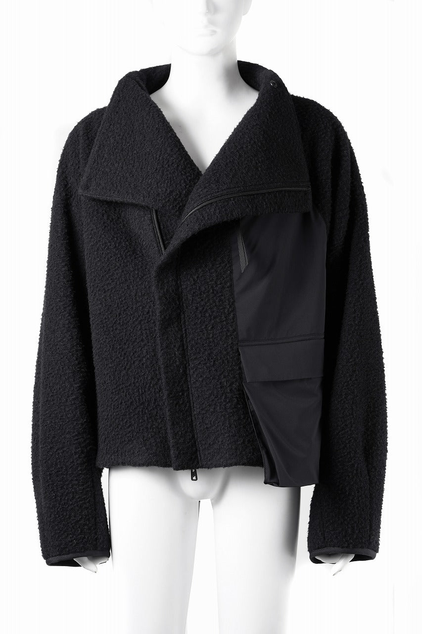 F/CE. NAPPING WOOL ASYMMETRY SHORT JACKET (BLACK) - Image 2