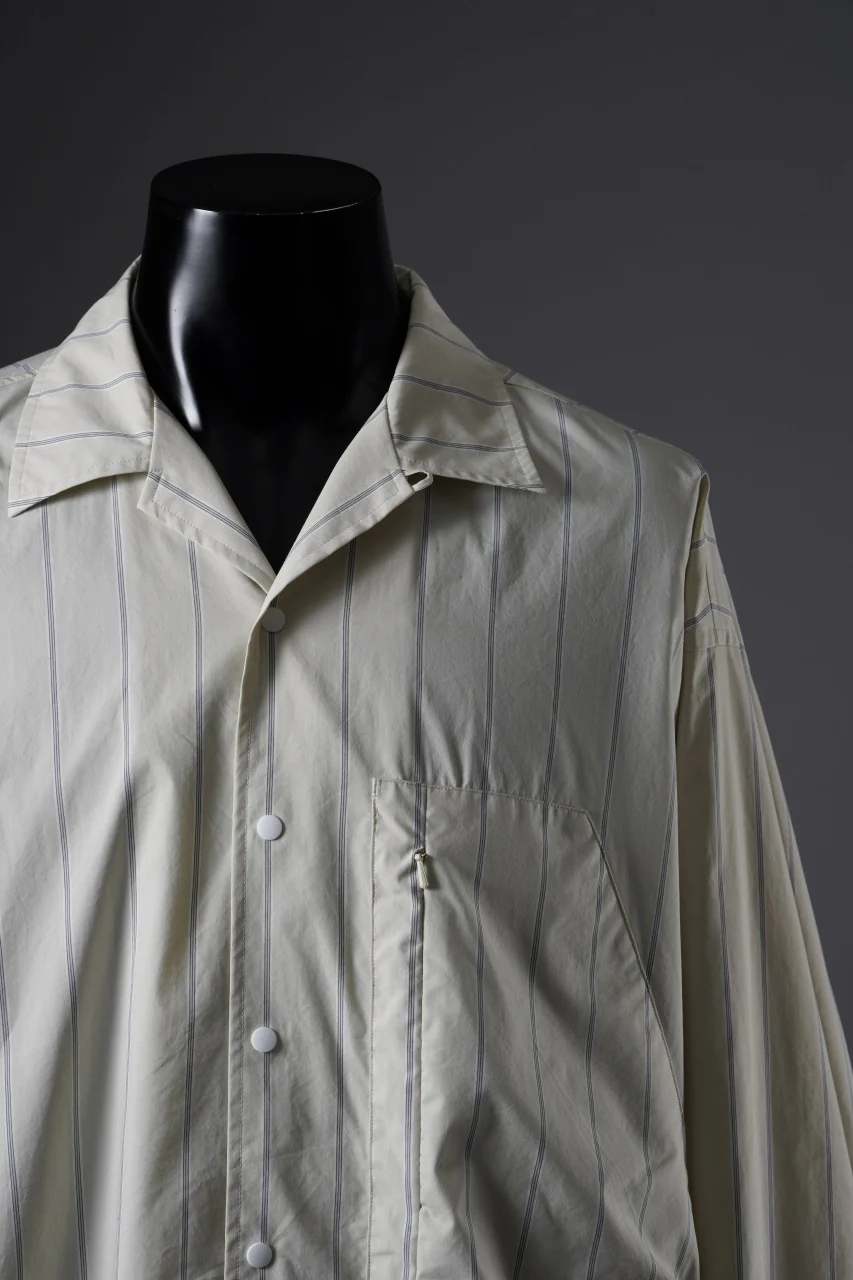 F/CE. RECYCLE OPEN COLLAR SHIRT (IVORY STRIPE) - Image 6