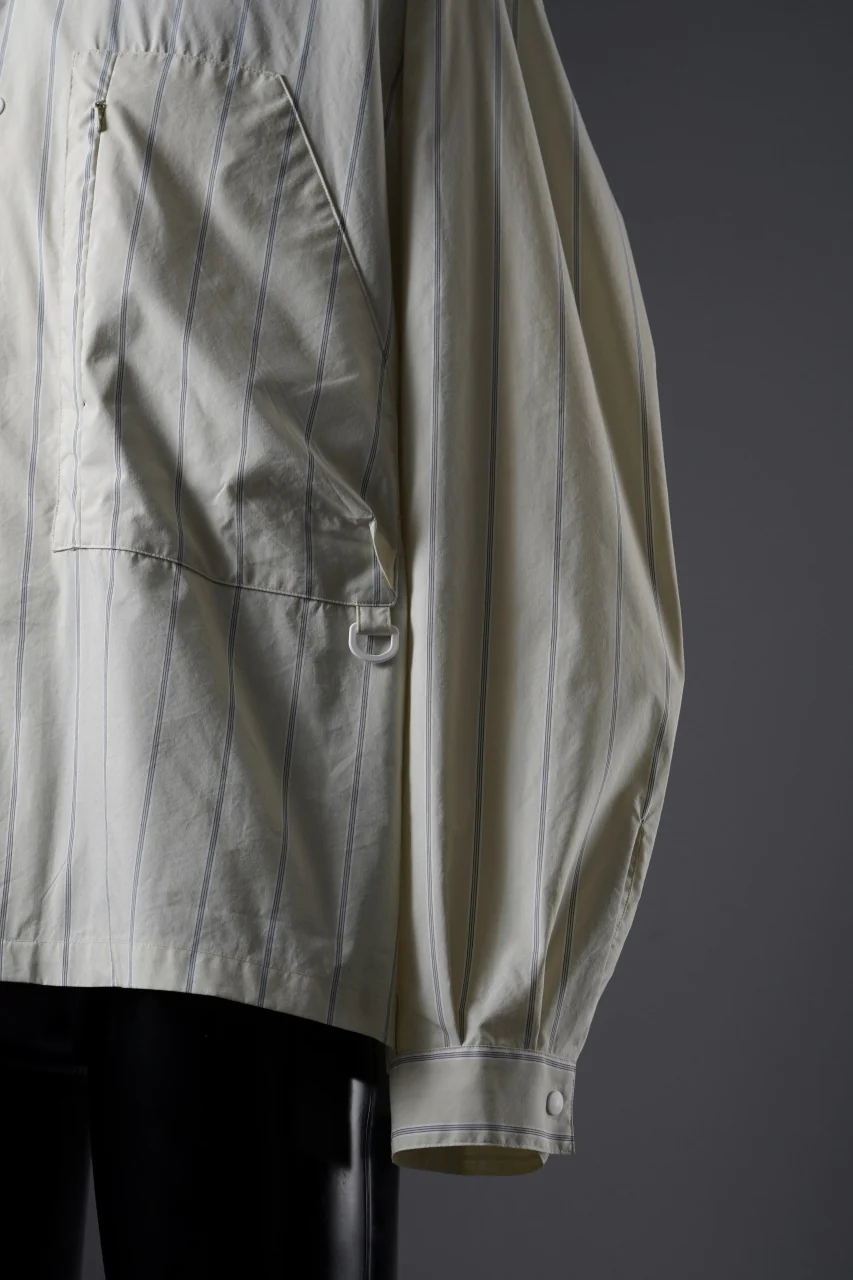 F/CE. RECYCLE OPEN COLLAR SHIRT (IVORY STRIPE) - Image 7