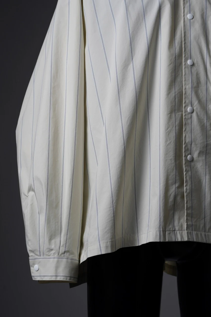 F/CE. RECYCLE OPEN COLLAR SHIRT (IVORY STRIPE) - Image 8