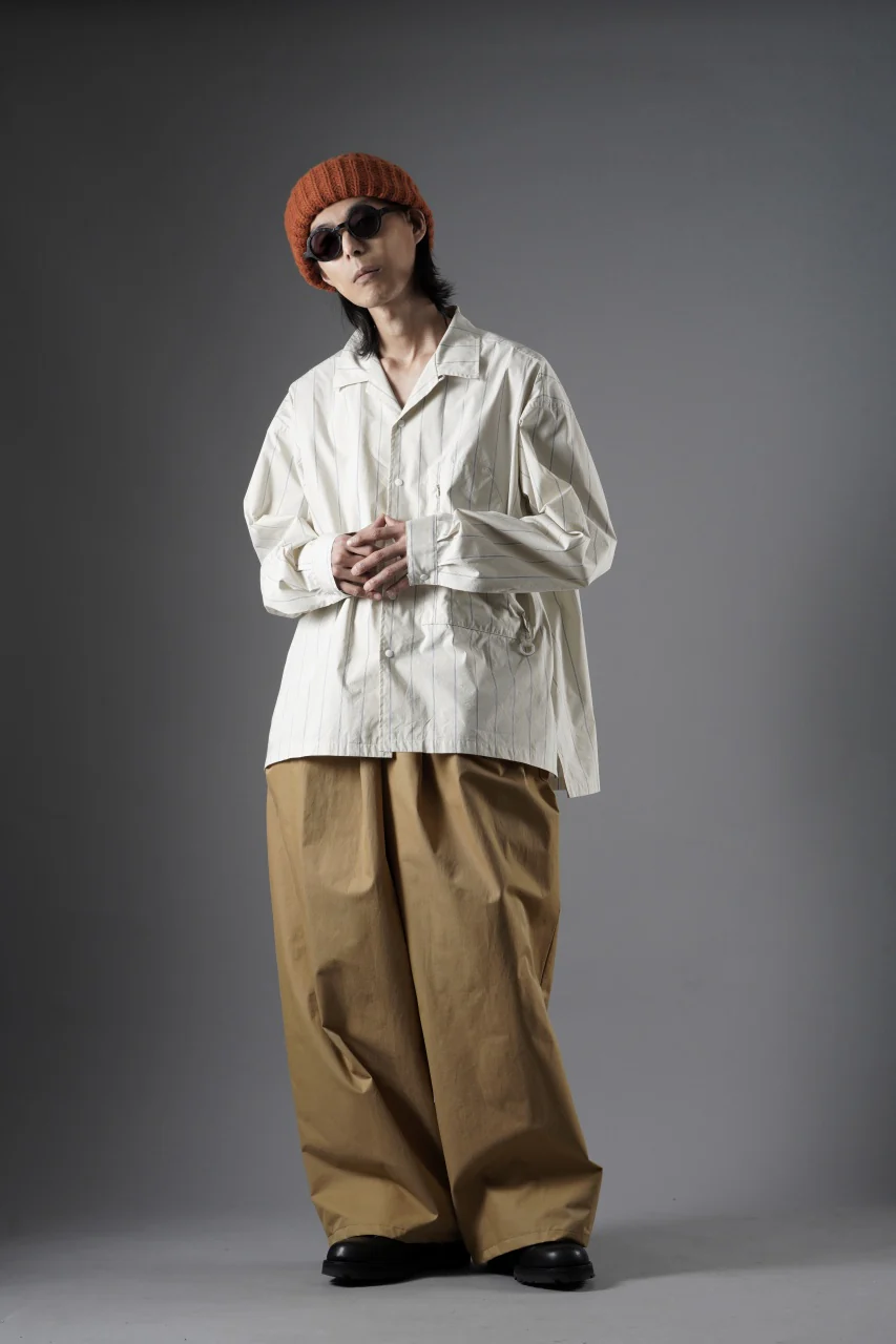 F/CE. RECYCLE OPEN COLLAR SHIRT (IVORY STRIPE) - Image 9