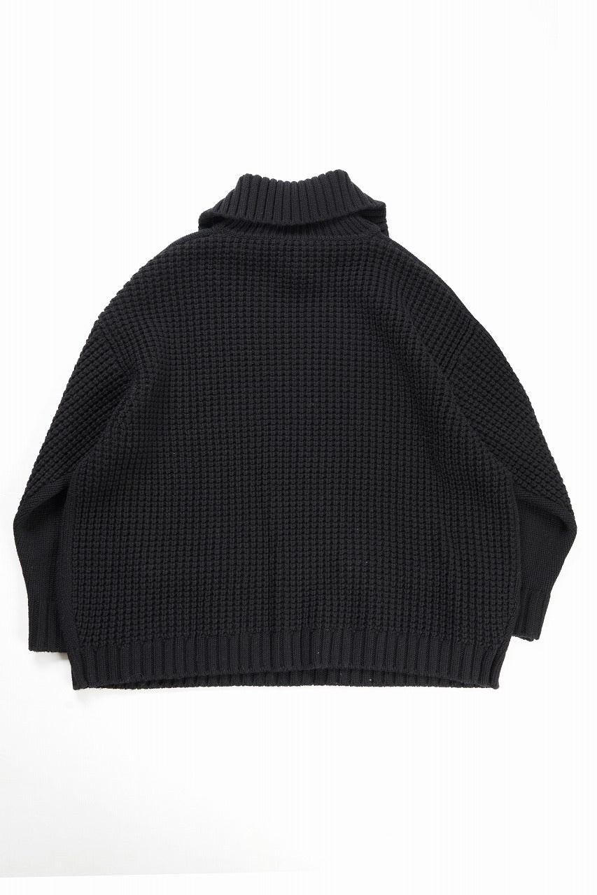 F/CE. REVERSE PATTERN COLLAR KNIT (BLACK) - Image 2