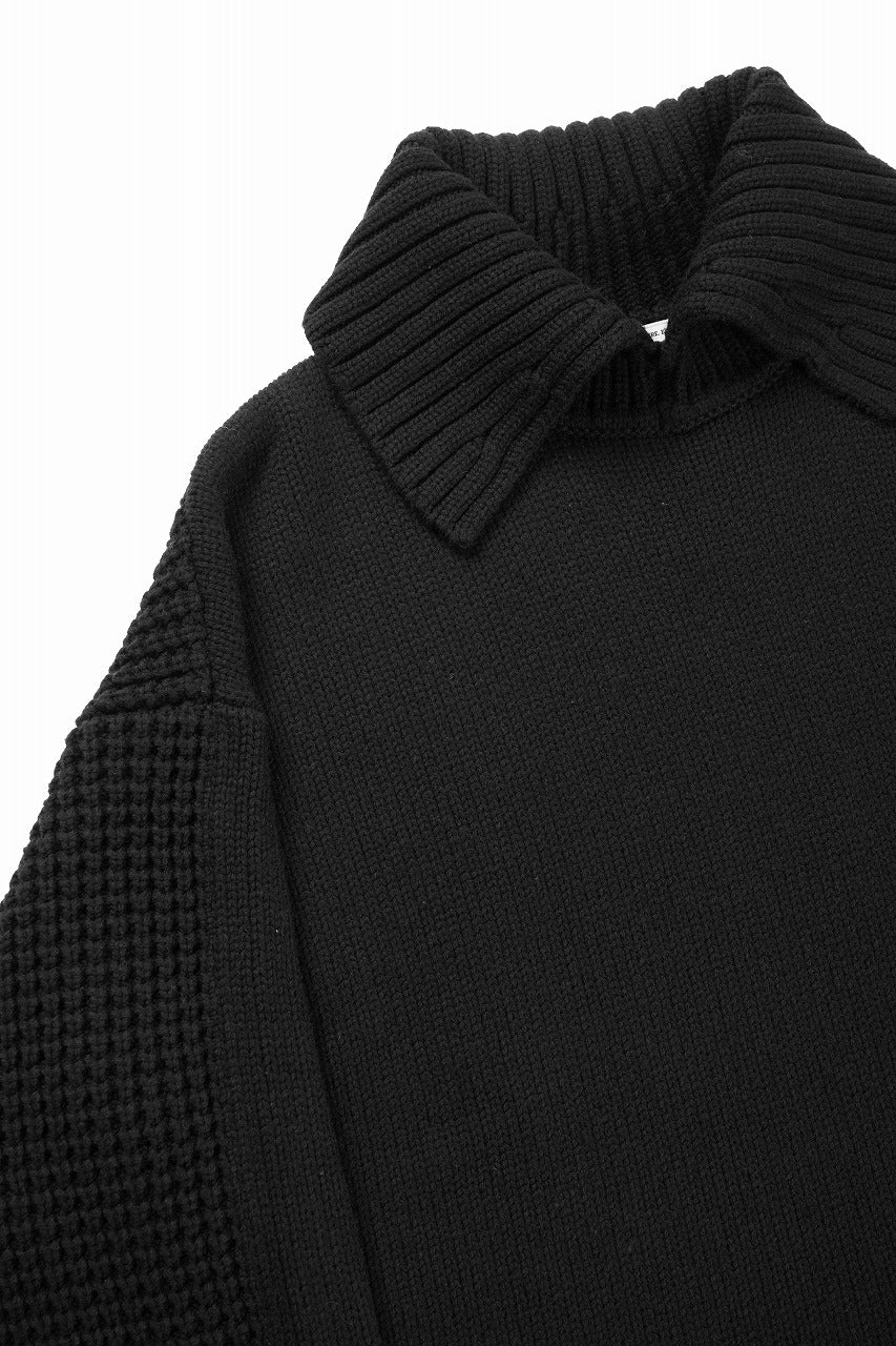 F/CE. REVERSE PATTERN COLLAR KNIT (BLACK) - Image 4