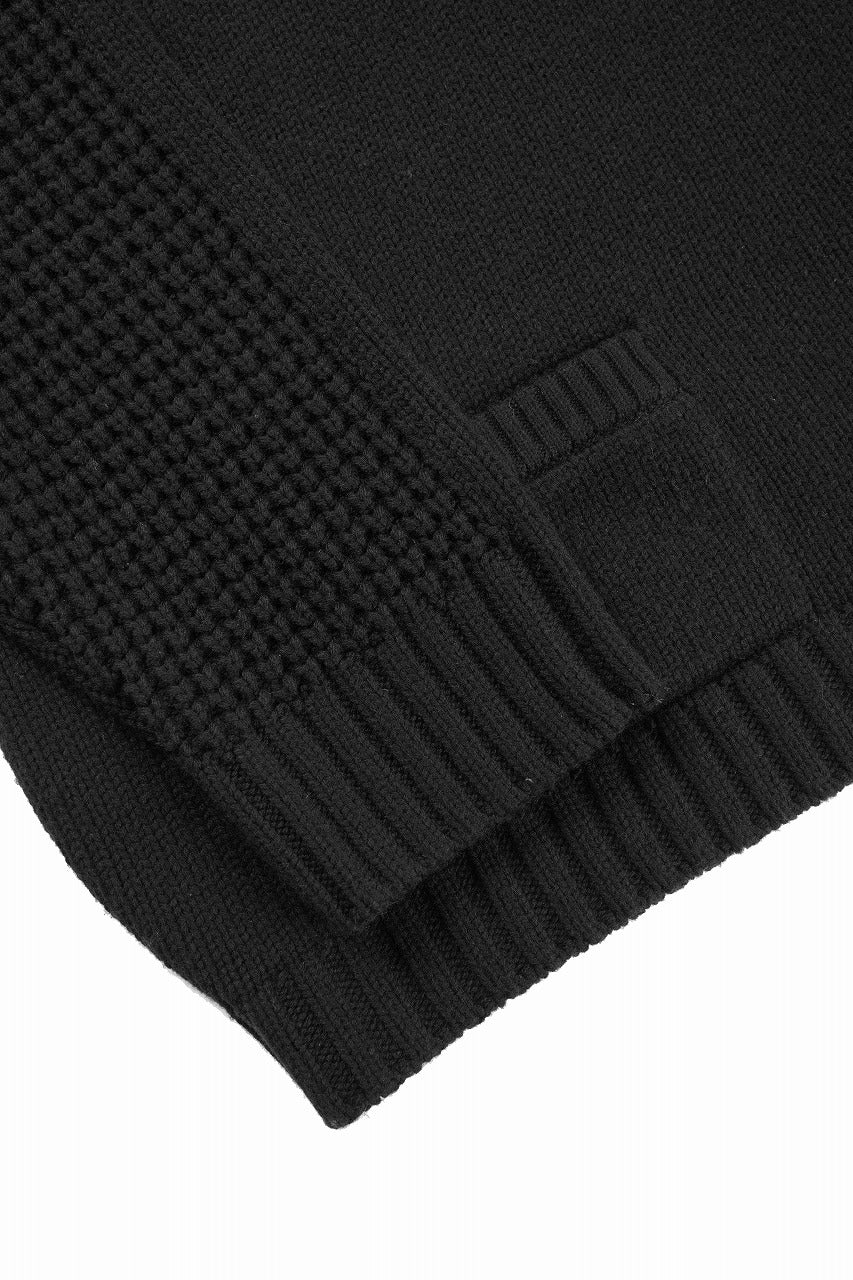 F/CE. REVERSE PATTERN COLLAR KNIT (BLACK) - Image 5