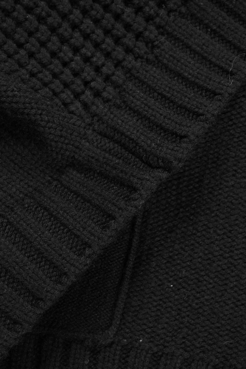 F/CE. REVERSE PATTERN COLLAR KNIT (BLACK) - Image 6