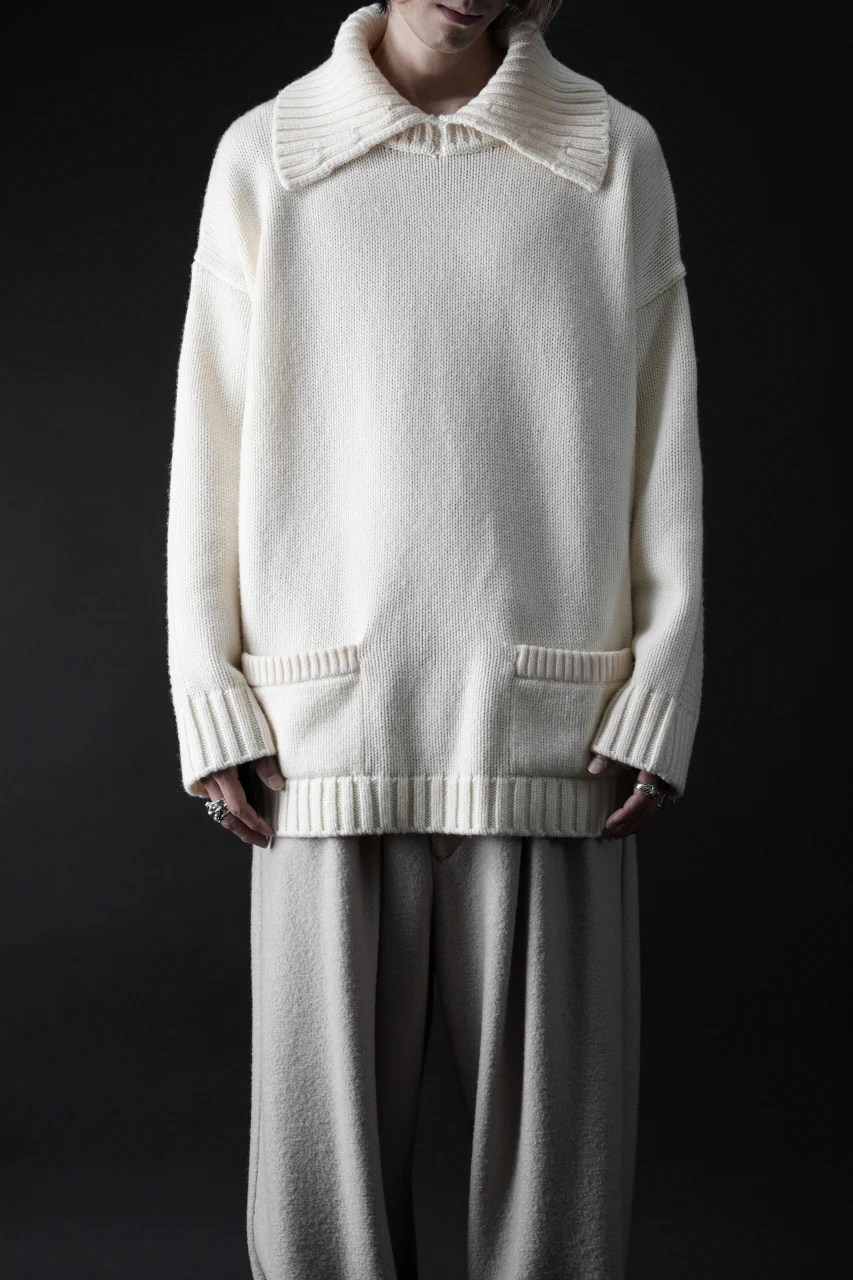 F/CE. REVERSE PATTERN COLLAR KNIT (IVORY)